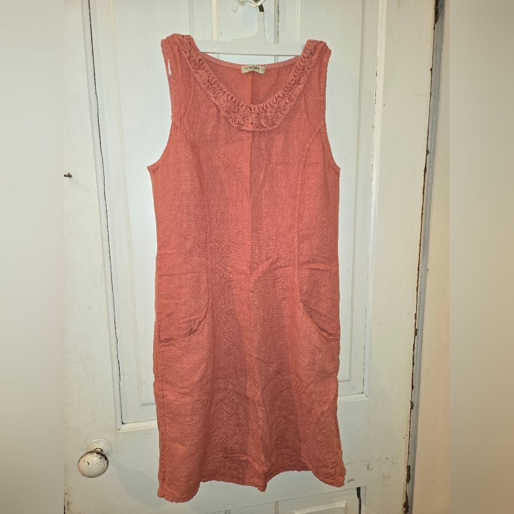 Lungo L’Arno  Made in Italy Linen DressSize: Medium Rose/Medium Pink